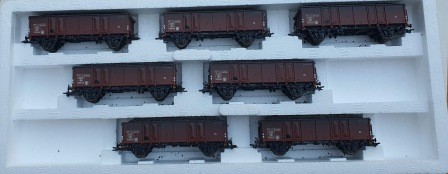 Märklin 46024 H0 Set van 7 open goederenwagons van de NMBS